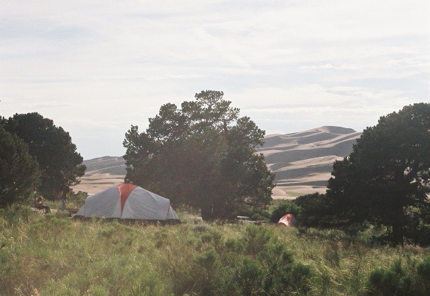 Our tent in Pinyon Flats campground.