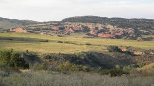 Looking across to Pennsylvanian Fountain Formation, xxx Lyons Formation, Jurassic Morrison Formation, and Cretaceous Dakota Formation