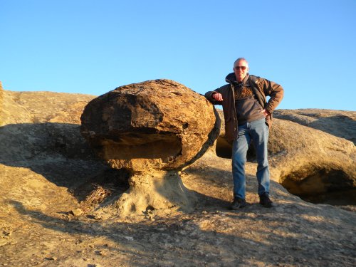 Me standing next to a concretion.