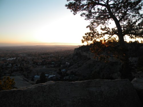 Sunset over the Yellowstone River valley.